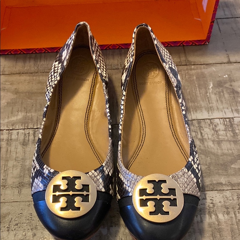 Tory Burch Snake Print Flats - Picture 2 of 5